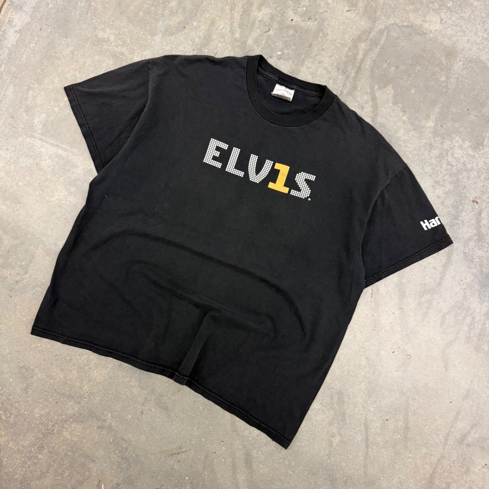 Y2K Mens Tennessee River Elvis Presley 30 #1 Hits Graphic T-Shirt XL